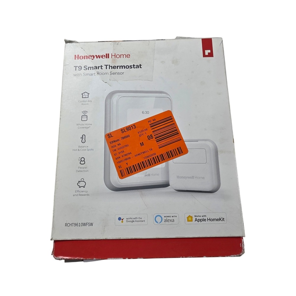 Honeywell Home T9 Smart Thermostat with Sensor RCHT9610WFSW White Wi-Fi HomeKit